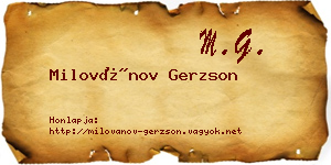 Milovánov Gerzson névjegykártya